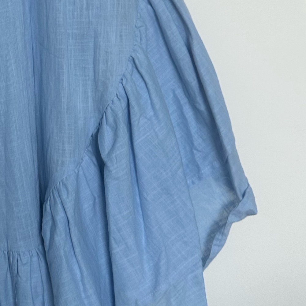 LORNA LUXE BLUE 'PADIERNA' GRADUATED HEM TRAPEZE DRESS -  High Low Dress - Picture 7 of 13